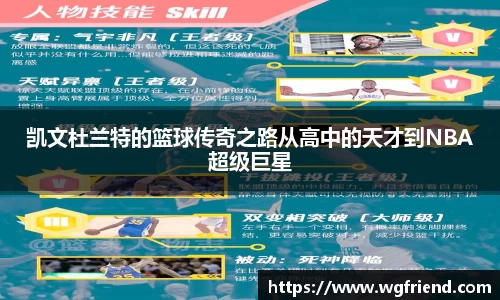 凯文杜兰特的篮球传奇之路从高中的天才到NBA超级巨星